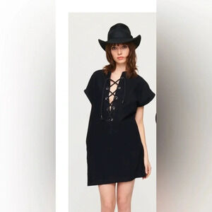 Courtshop Kim Mini dress Lace up Festival Boho Goth Grunge S